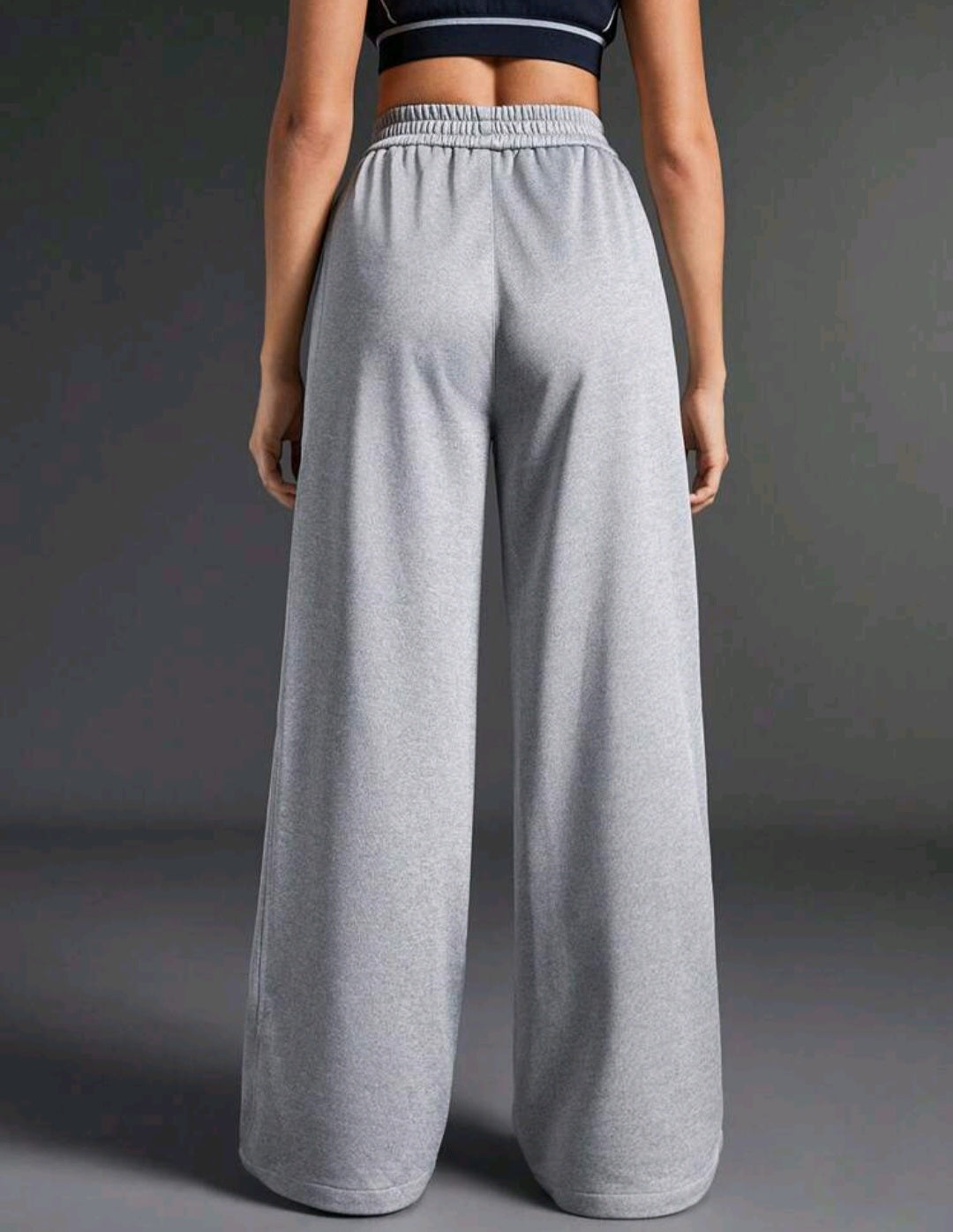 Sport Women's Casual Loose Letter Patch Pocket Wide Leg Sports Pants